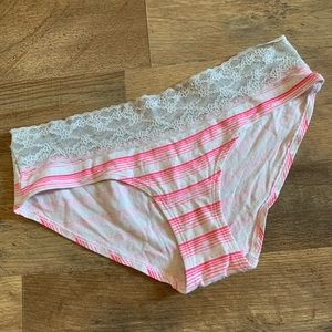 VS Vintage Cotton Lingerie Striped Lace Panty